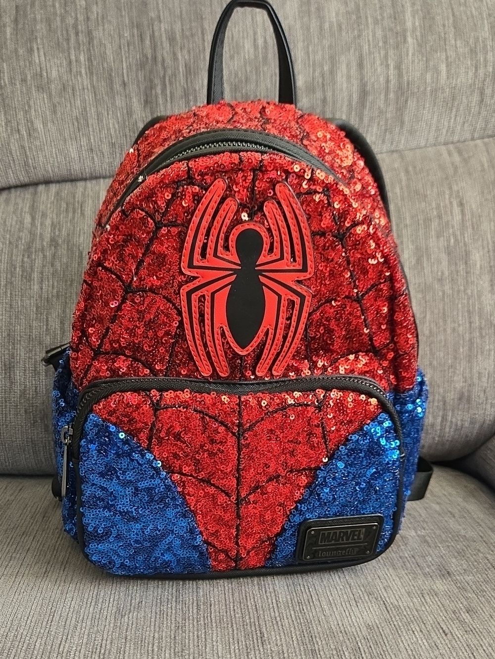 Loungefly Marvel Red & Blue Spider-Man Sequin Mini Backpack